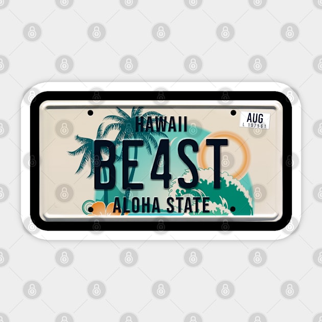 Beast word on license plate Sticker by SerenityByAlex